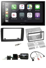Pioneer Lenkrad Bluetooth DAB 2DIN USB Autoradio für Fiat Idea 06-12 schwarz