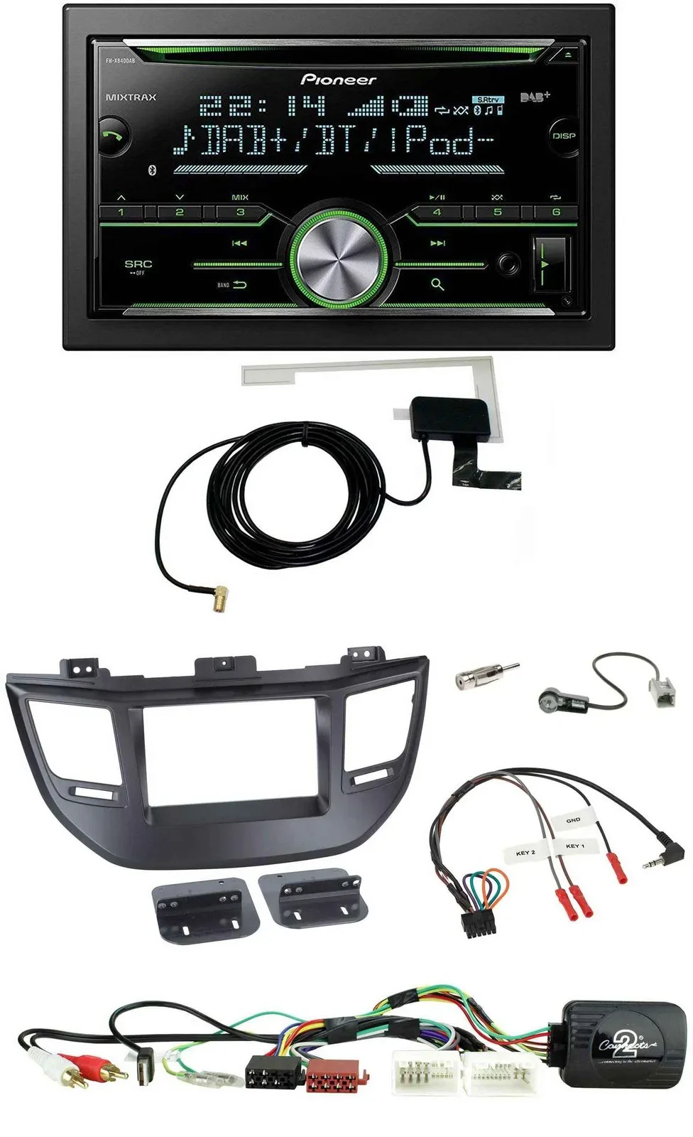 Pioneer CD USB Lenkrad Bluetooth 2DIN DAB Autoradio für Hyundai Tucson 15-20 sch