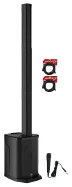 Gemini WPX-2000 1200 Watt DJ/PA Powered Line Array Speaker w/ 8" Sub+Mic+Cables