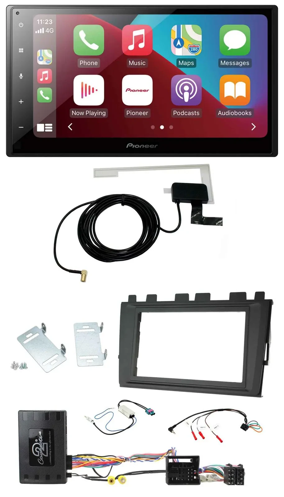 Автомагнитола Pioneer 2DIN USB, Bluetooth, DAB для VW Polo (с 2018), поддержка управления на руле, MIB II