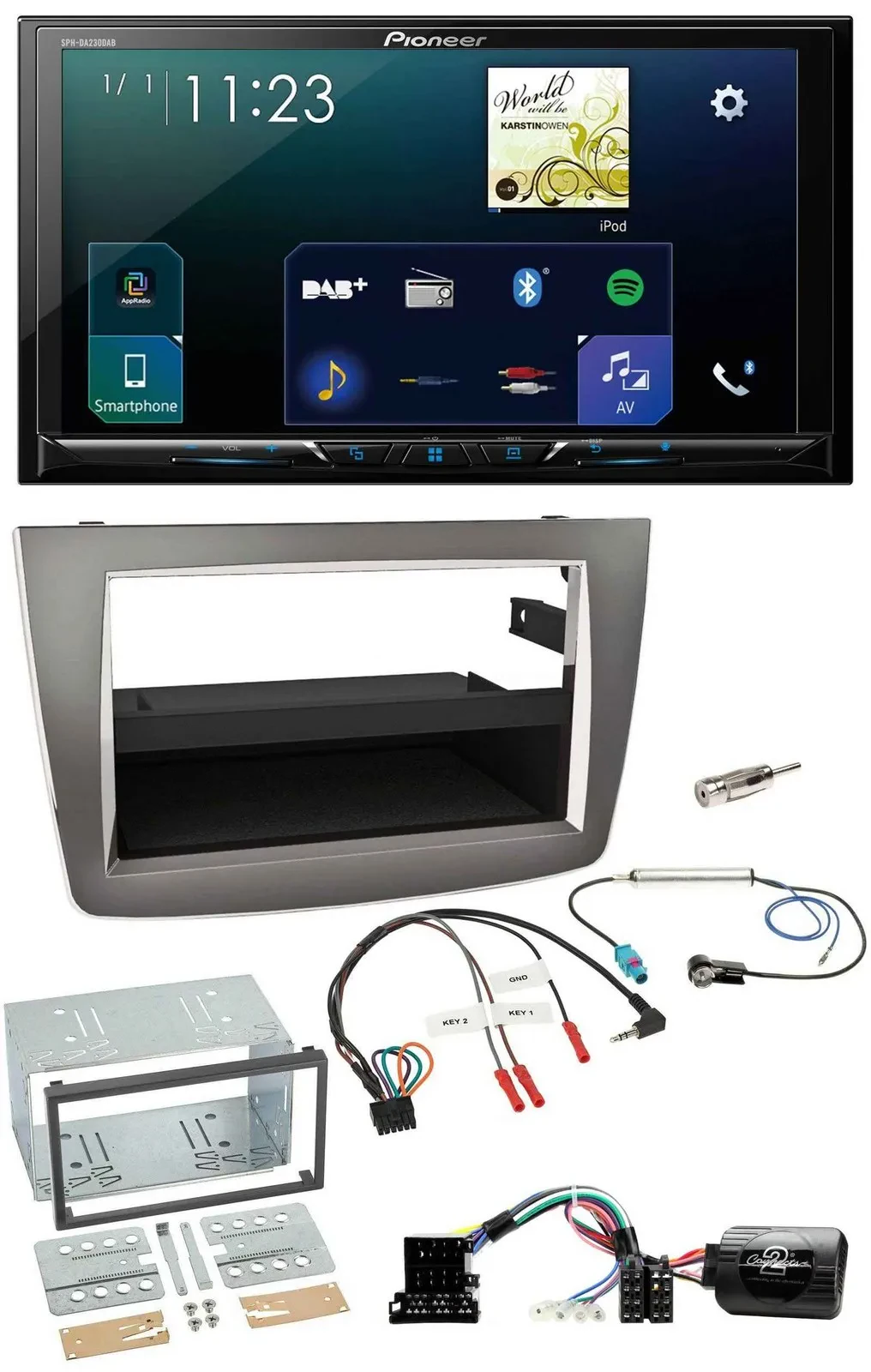 Pioneer Lenkrad Bluetooth USB 2DIN DAB Autoradio für Alfa Romeo Mito 2008-2014 s