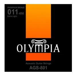 Струны для акустической гитары Olympia AGS801 11-50, бронза фосфорная