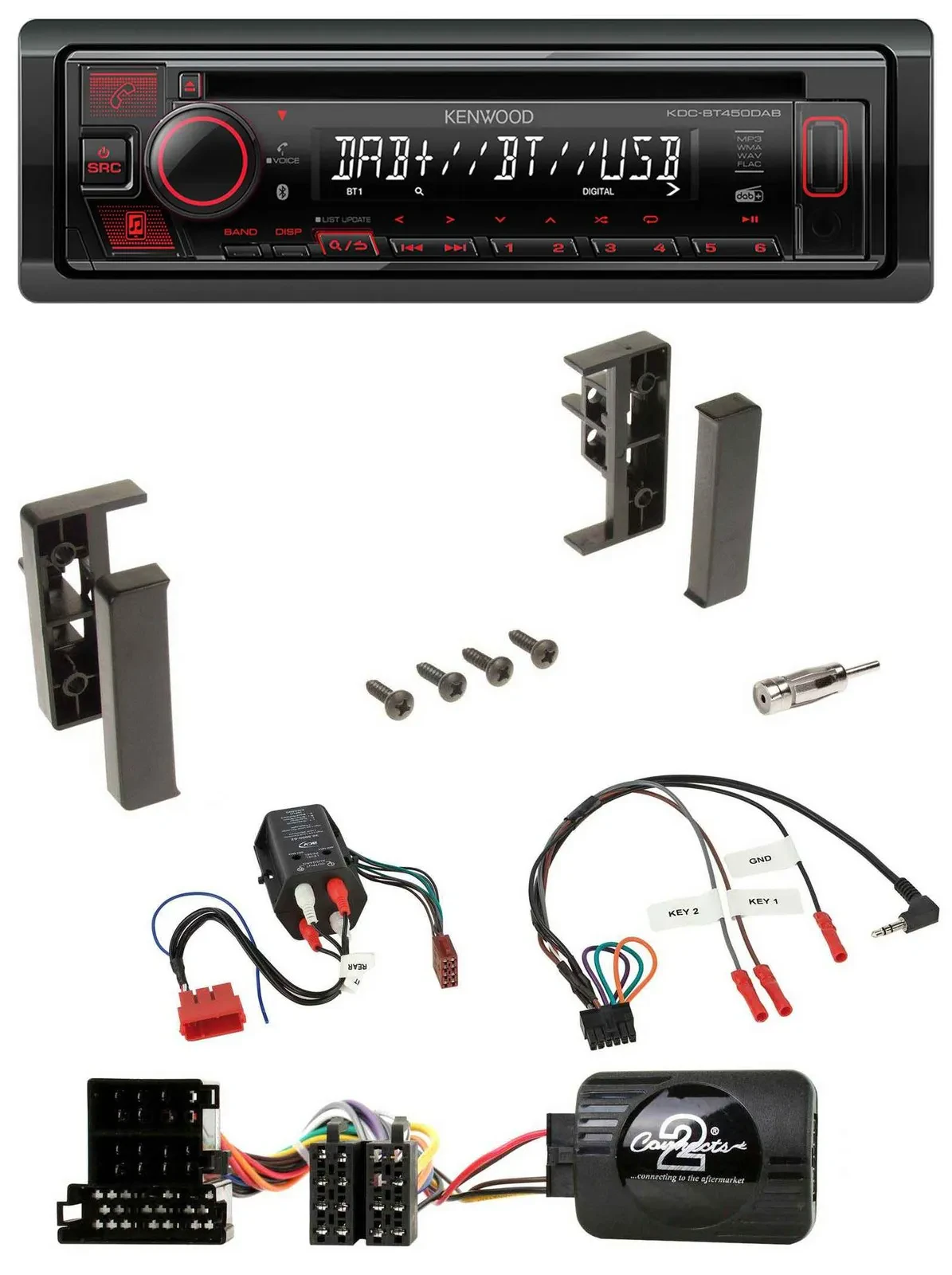 Kenwood Lenkrad CD USB Bluetooth DAB Autoradio für Audi A3 A4 A6 99-00 BOSE-Voll