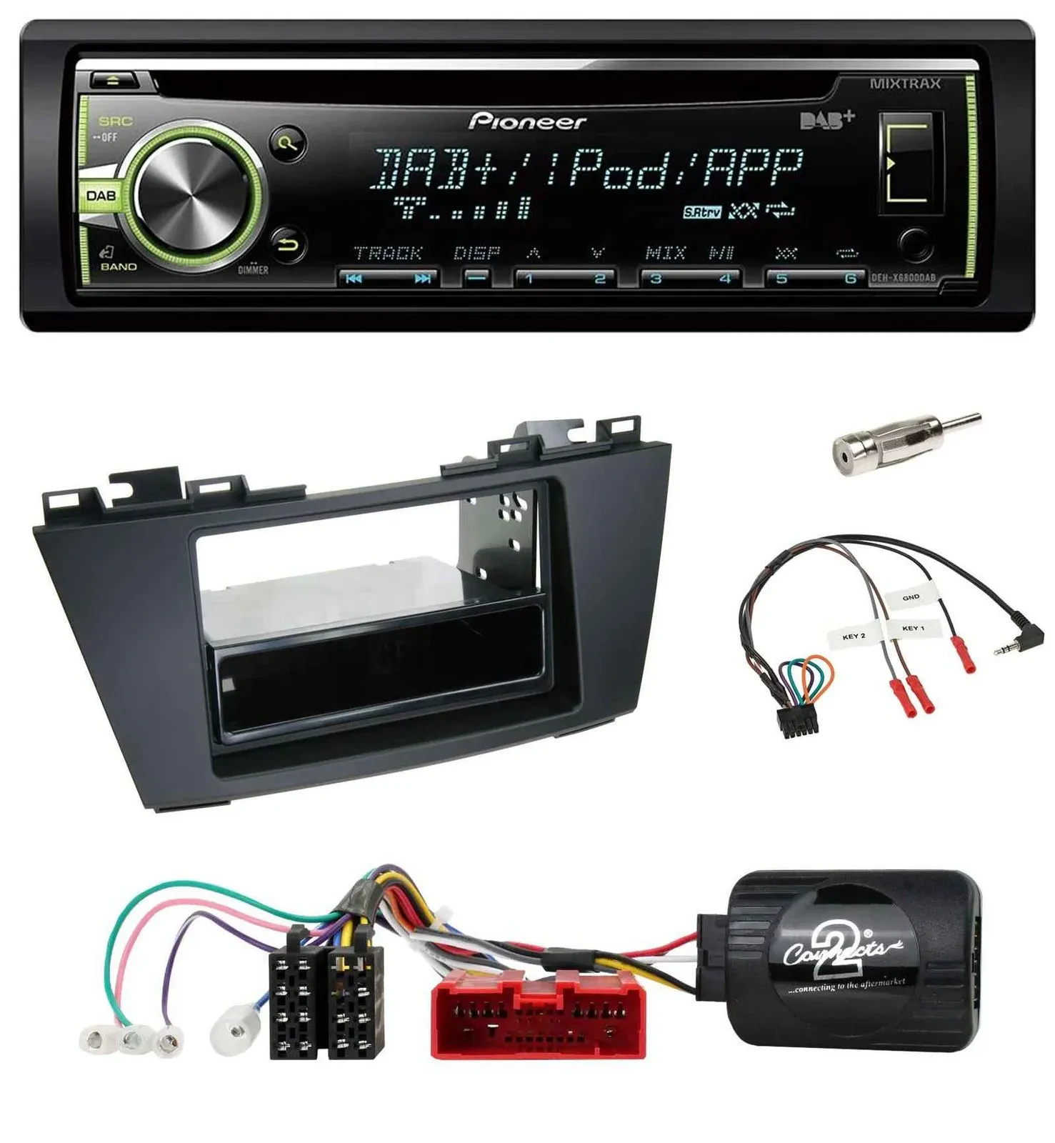 Pioneer DAB USB MP3 Lenkrad CD Autoradio für Mazda 5 (2010-2015)
