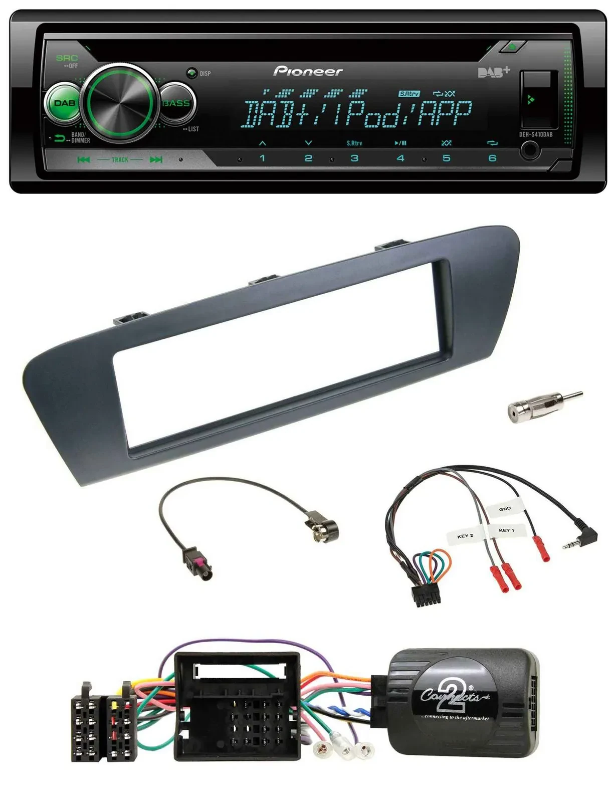 Pioneer USB MP3 DAB Lenkrad CD Autoradio für Renault Grand Scenic Scenic ab 2009