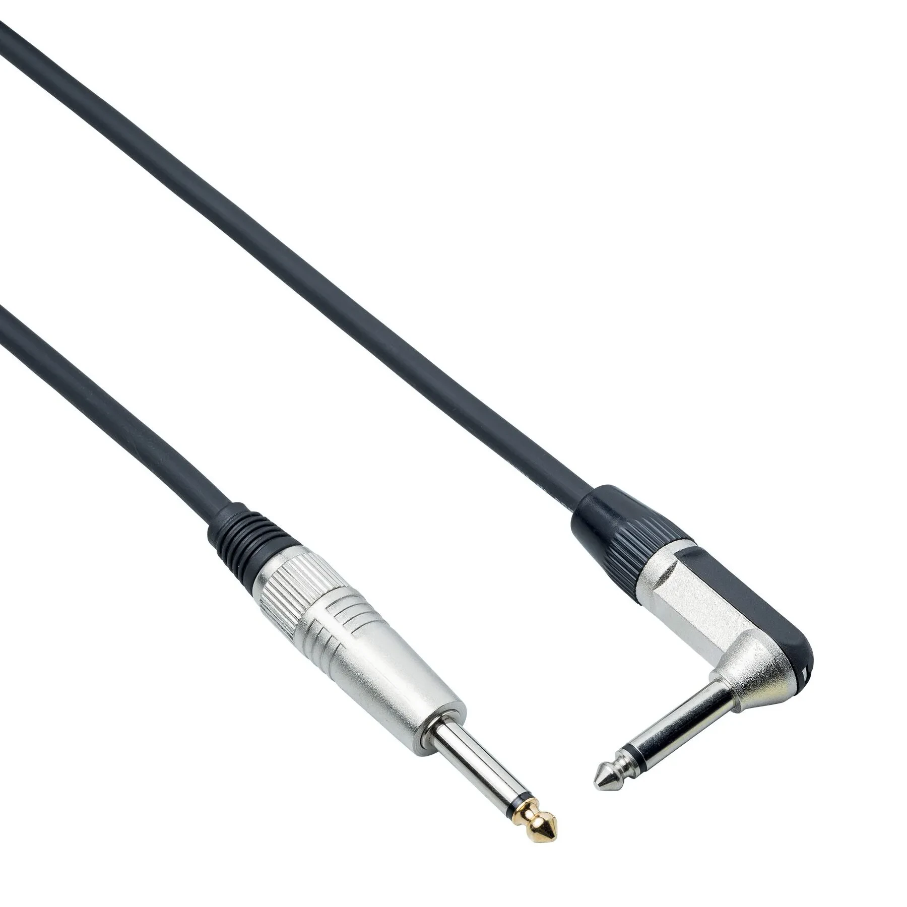 Кабель гитарный Bespeco XCP100 1 м, джек 6.35 мм TS прямой/угловой