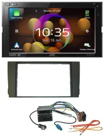 JVC DAB MP3 2DIN Bluetooth USB Autoradio für Audi A6 01-05 C5 Quadlock