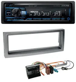 Alpine USB Bluetooth DAB MP3 Autoradio für Citroen C5 Peugeot 407 ab 04 grau-met