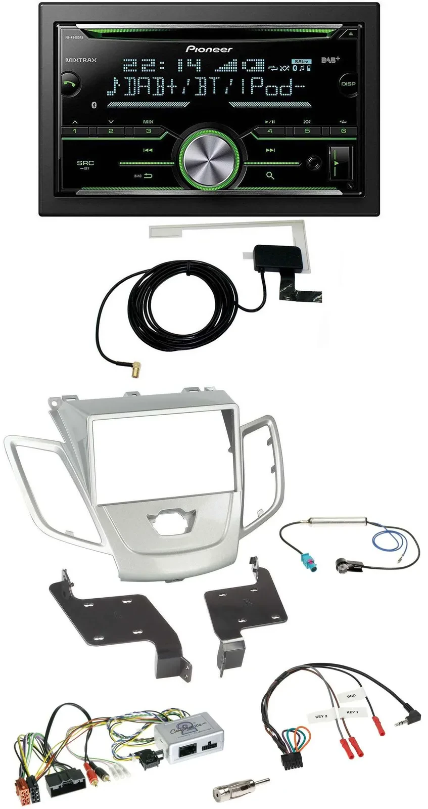 Pioneer CD USB Lenkrad Bluetooth 2DIN DAB Autoradio für Ford Fiesta 2010-2017 si