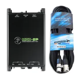 Mackie MDB-2P DI-Box Passive Stereo Direct Box mit keepdrum Kabel