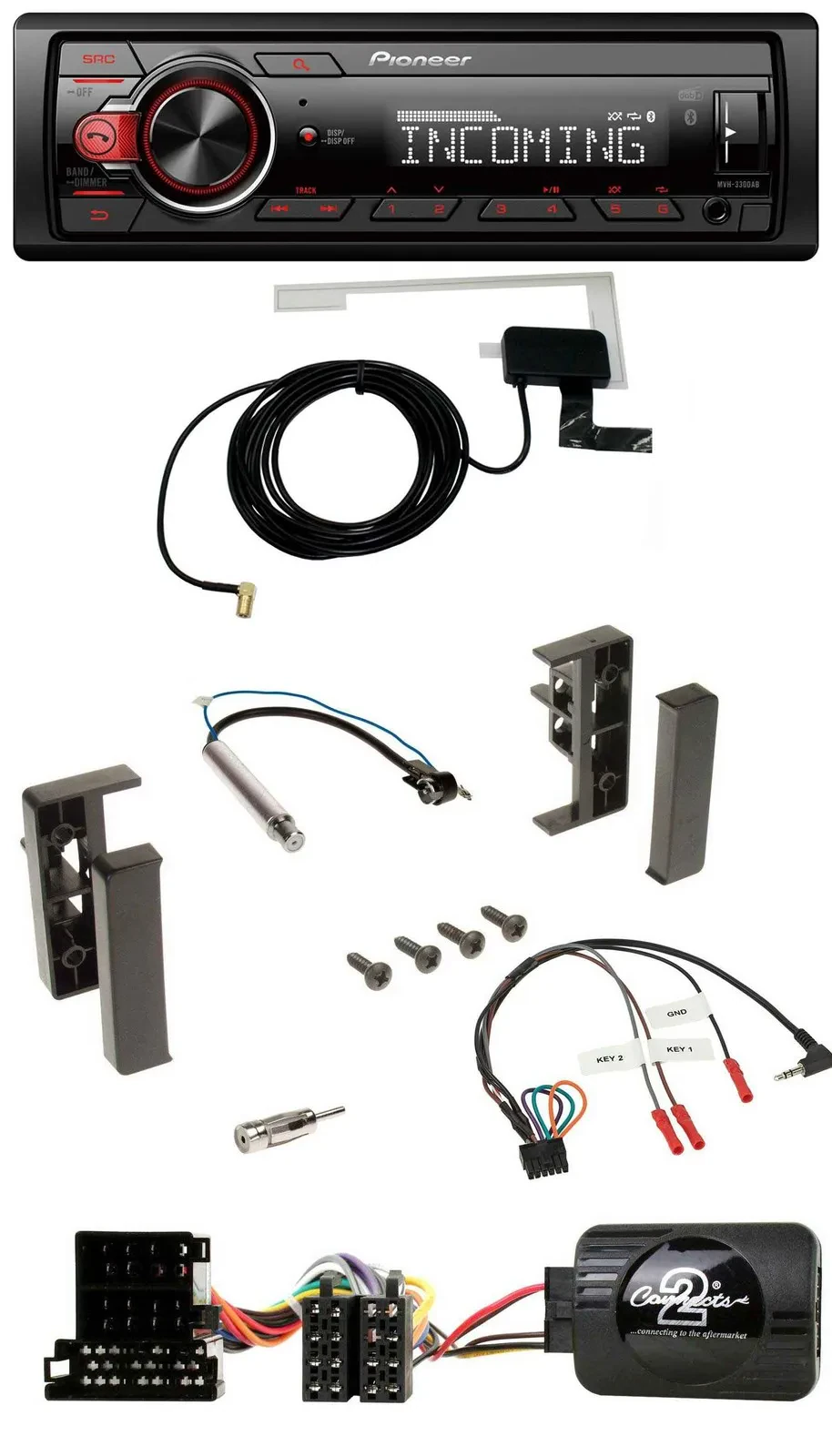 Pioneer USB Lenkrad DAB Bluetooth Autoradio für Audi A2 A3 A4 A6 1999-2000