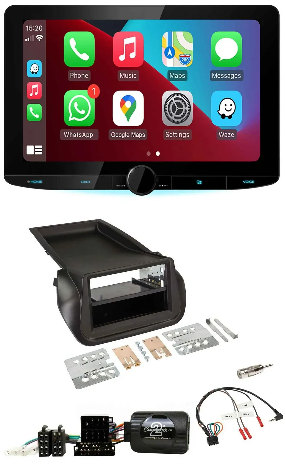 Kenwood Lenkrad USB DAB Bluetooth Autoradio für FIAT Fiorino ab 2008