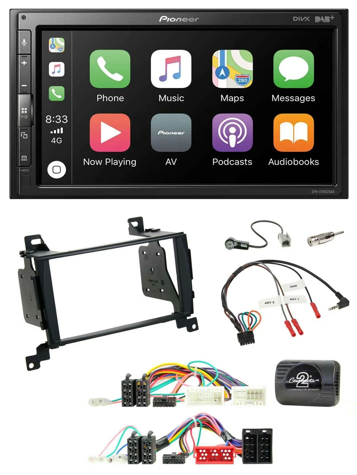 Pioneer USB Lenkrad DAB 2DIN Bluetooth Autoradio für Hyundai Santa Fe 2010-2012