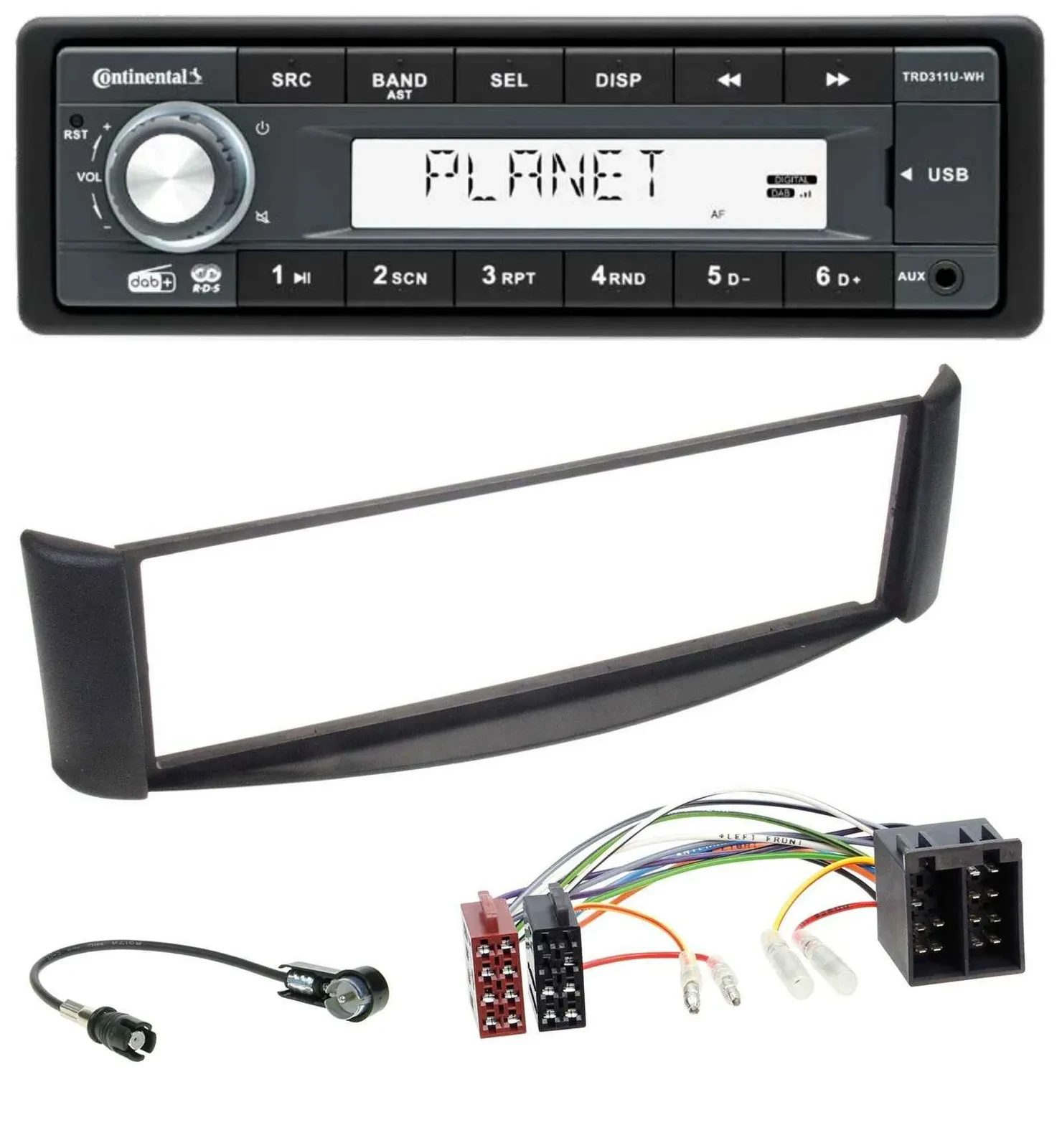 Continental MP3 AUX USB DAB 1DIN Autoradio für Smart ForTwo (1998-2007)