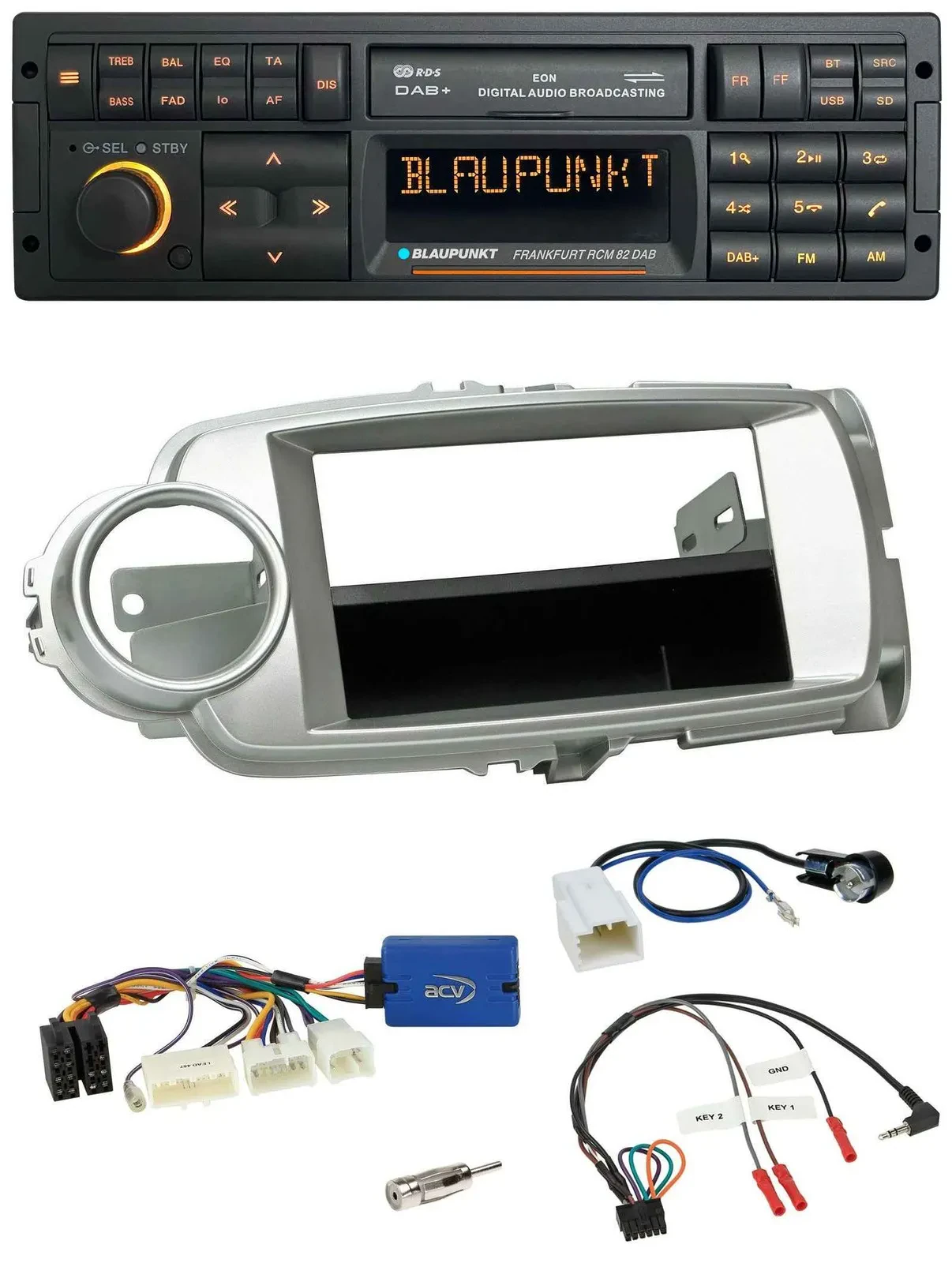 Blaupunkt USB DAB SD Lenkrad Bluetooth Autoradio für Toyota Yaris 2011-2014 silb