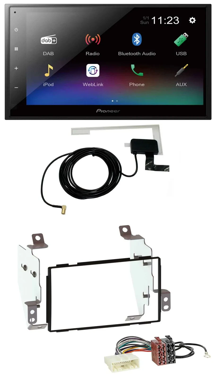 Pioneer DAB MP3 Bluetooth 2DIN USB Autoradio für Nissan Note (2005-2013)