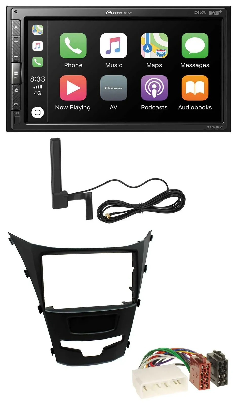 Pioneer USB 2DIN Bluetooth DAB MP3 Autoradio für SSangYong Korando ab 2013