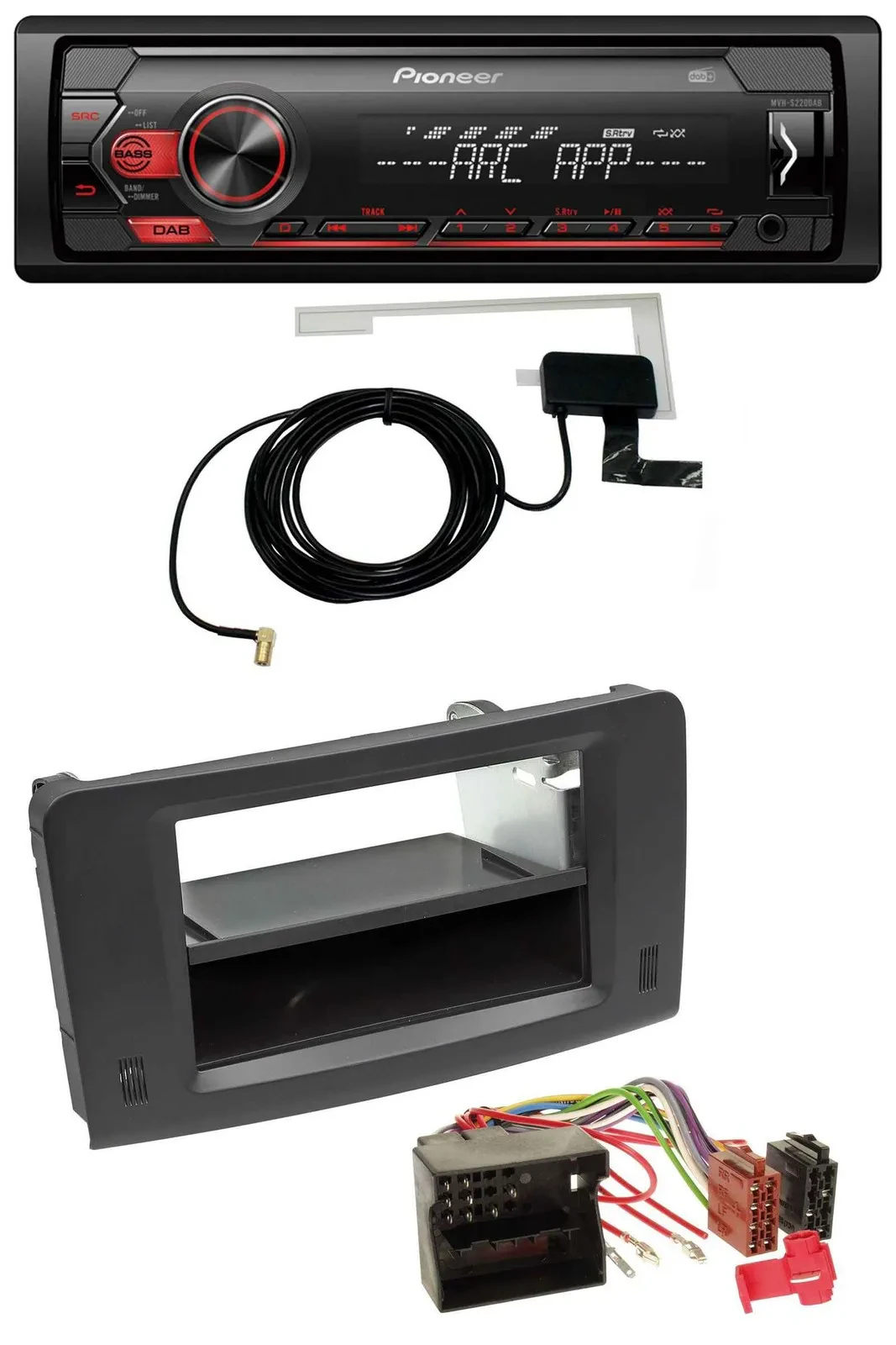 Pioneer 1DIN USB DAB MP3 AUX Autoradio für Mercedes M-Klasse W164 05-11 Profivar