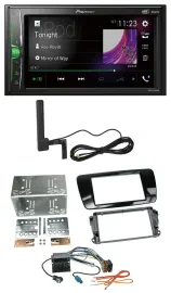 Автомагнитола для Seat Ibiza (с 2008) Pioneer 2 DIN, Bluetooth, DAB, MP3, AUX, черный глянец