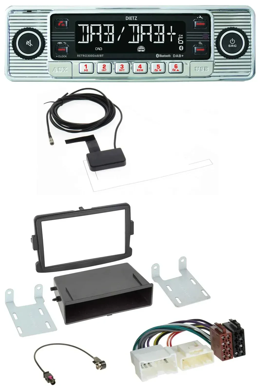 Dietz Bluetooth USB MP3 DAB Autoradio für Dacia Logan Sandero Opel Vivaro