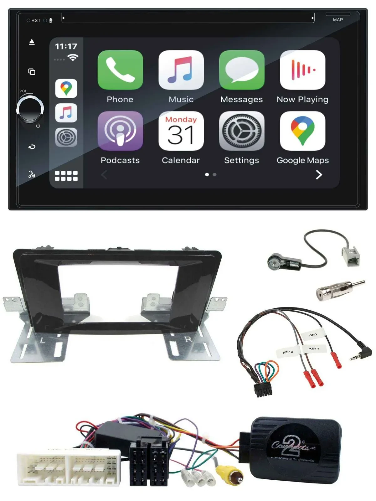 Blaupunkt DAB Lenkrad TMC Bluetooth USB 2DIN Navigation für Hyundai H 350 ab 201