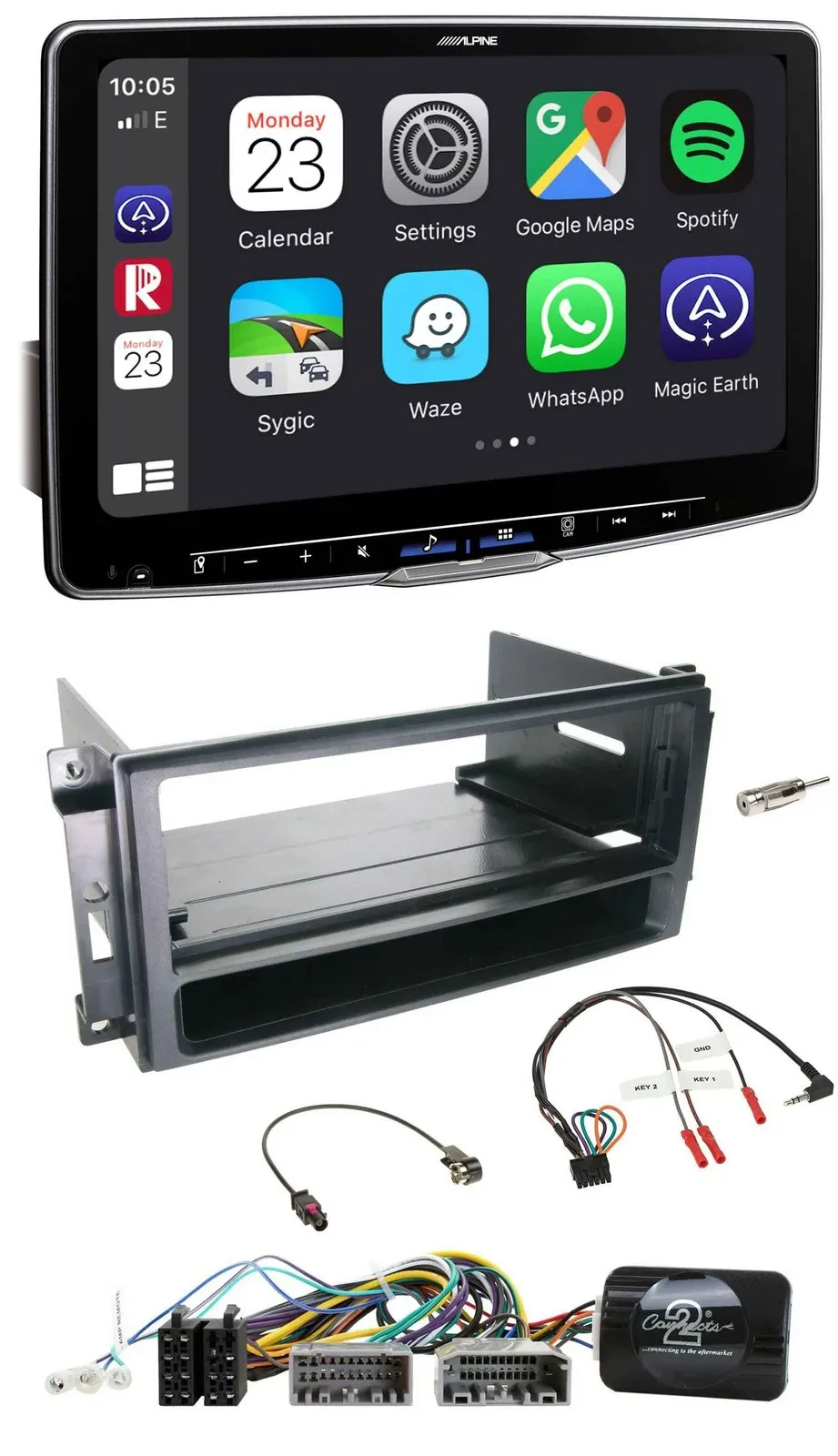 Alpine Lenkrad USB Bluetooth DAB Autoradio für Chrysler Dodge Jeep