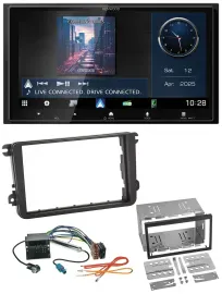 Kenwood Bluetooth 2DIN USB DAB MP3 Autoradio für VW Passat 05-14 Polo 09-14 Scir