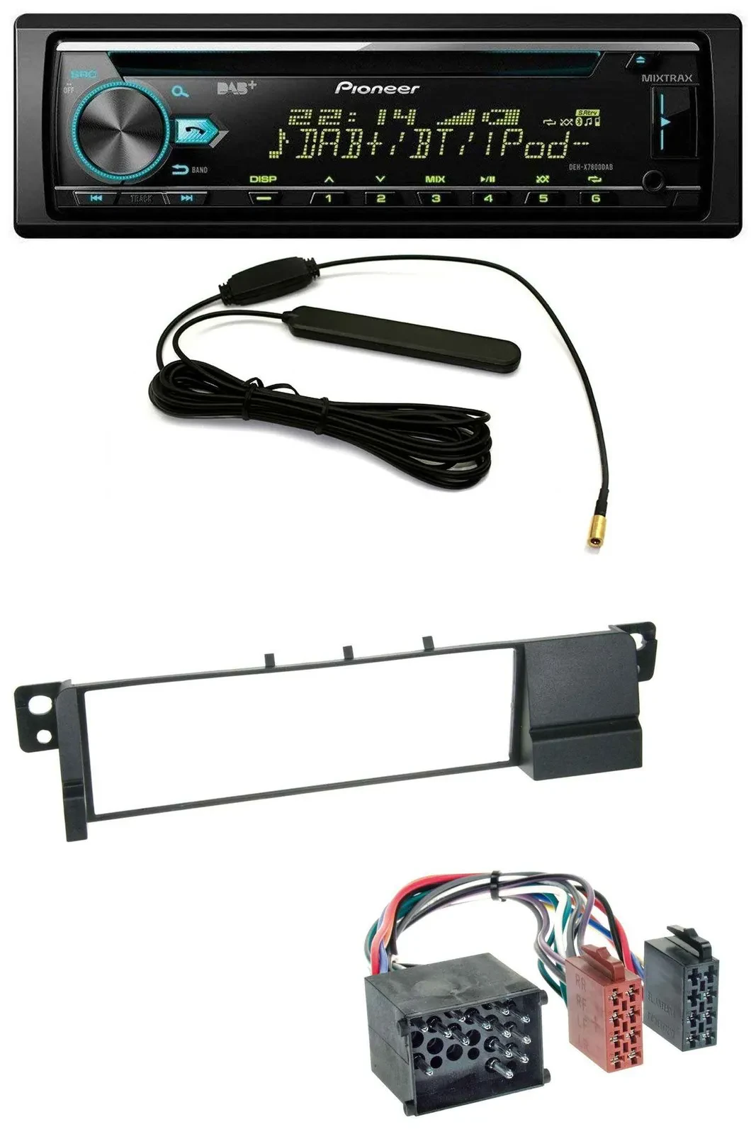 Pioneer CD MP3 AUX DAB USB Autoradio für BMW 3er E46 (Rundpin, ab 1998)