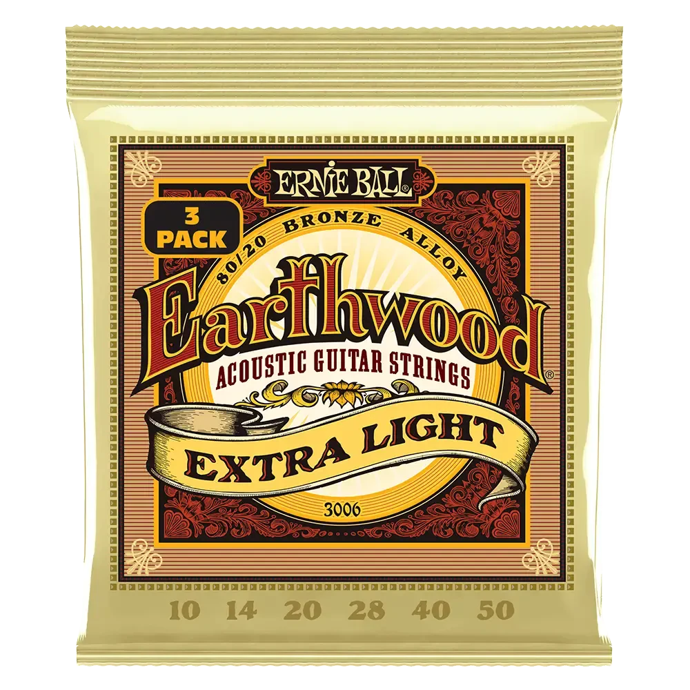 Струны для акустической гитары ERNIE BALL 3006 Earthwood Bronze Extra Light 10-50 (3 Pack)