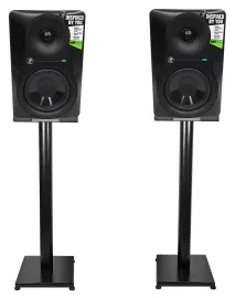 Pair Mackie MR524 5” 50 Watt Powered Active Studio Monitor Speakers+29" Stands