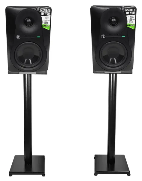 Pair Mackie MR524 5” 50 Watt Powered Active Studio Monitor Speakers+29" Stands