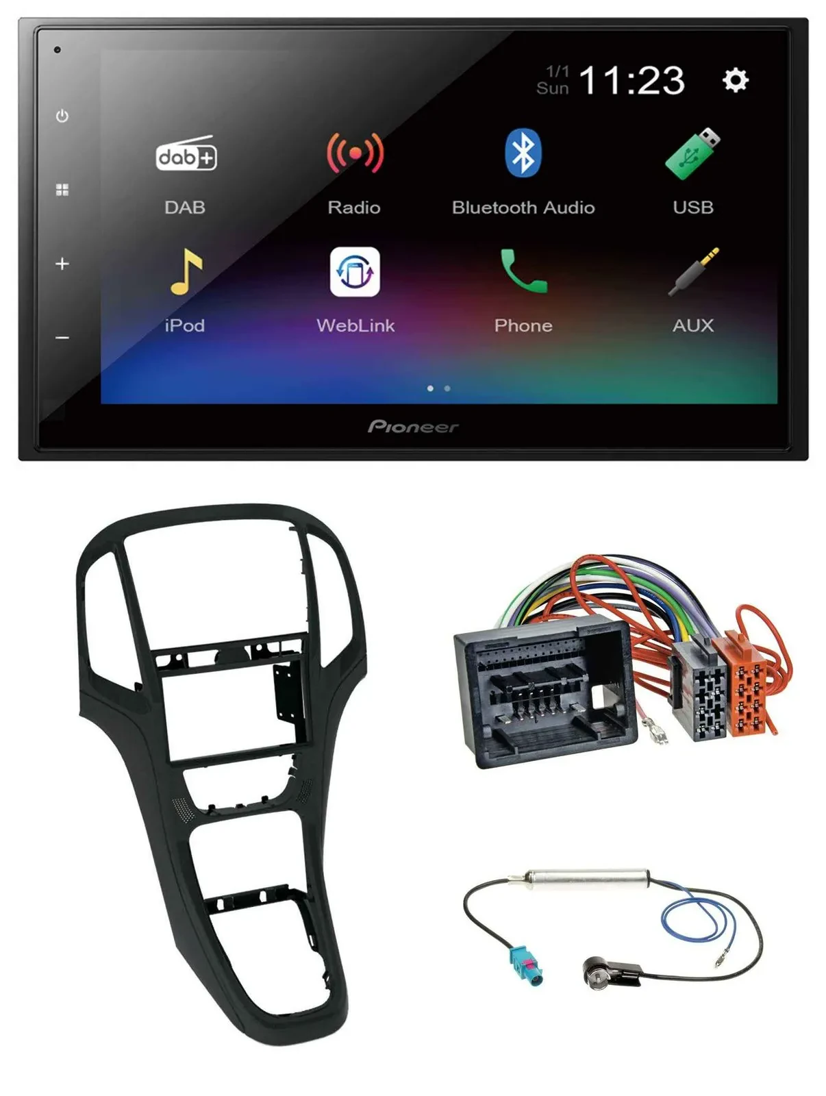 Автомагнитола Pioneer 2DIN, USB, Bluetooth, DAB, MP3, для Opel Astra J (с 12/2009)