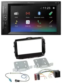 Pioneer DAB MP3 2DIN Bluetooth USB Autoradio für Alfa Romeo ISO ab 2013 piano