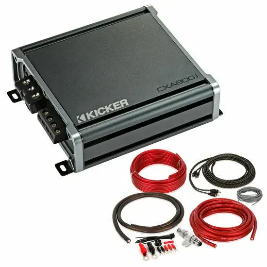 Усилитель мощности Kicker 46CXA8001 моноблок, 1-канальный, Class D (набор) с 4 AWG Belva Amplifier Kit