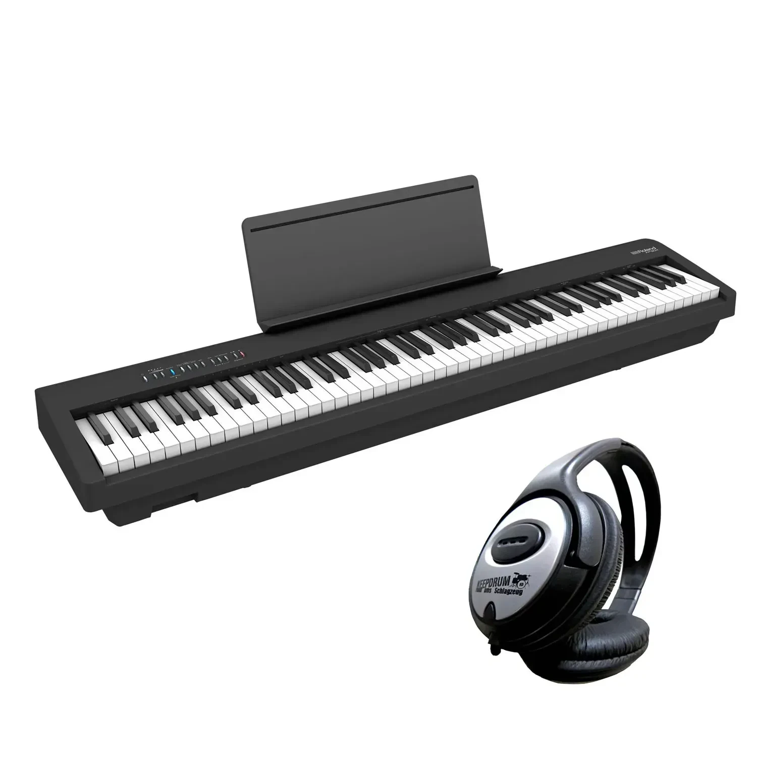 Roland FP-30X Tragbares Digital Piano Keyboard Schwarz mit keepdrum Kopfhörer