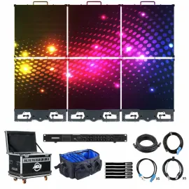ADJ VS2 Vision Series 3x2 LED Panels w Processor & Ground Stack Hardware