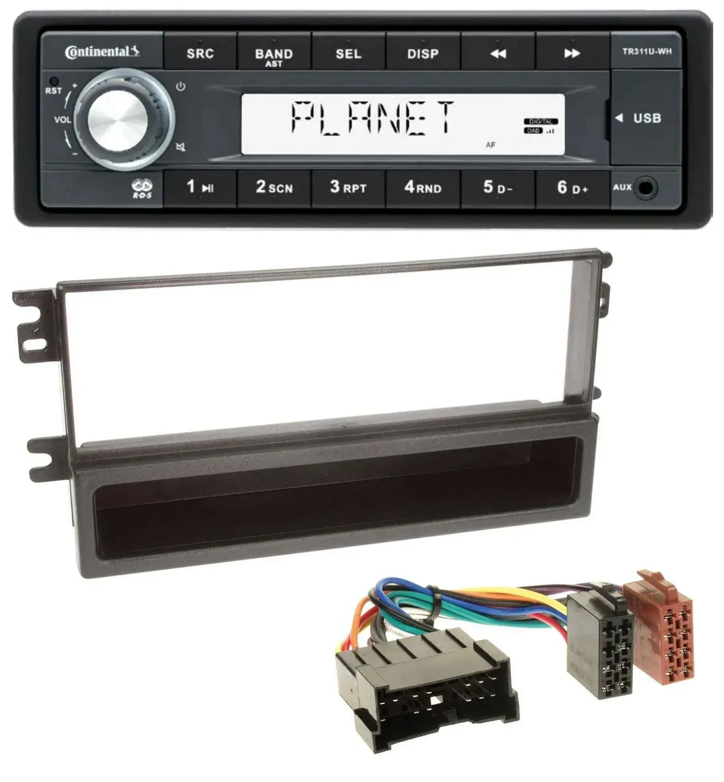 Continental USB MP3 AUX 1DIN Autoradio für Kia Shuma 2, Sephia II, Mentor