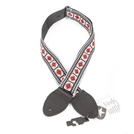 Souldier Pillar Pattern Guitar Strap - White, Red & Black