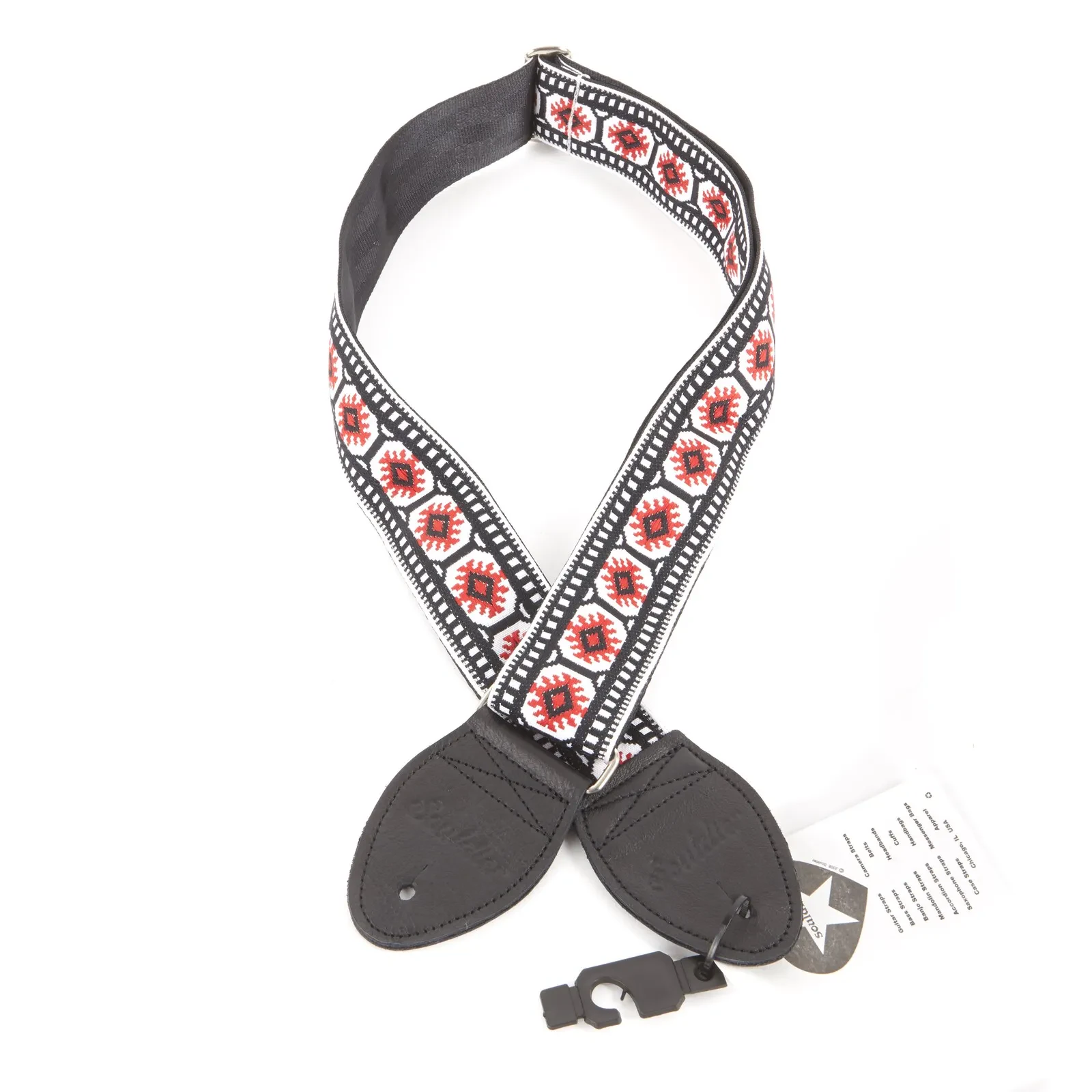 Ремень для гитары Souldier GS0375BK02BK Pillar Pattern White Red Black