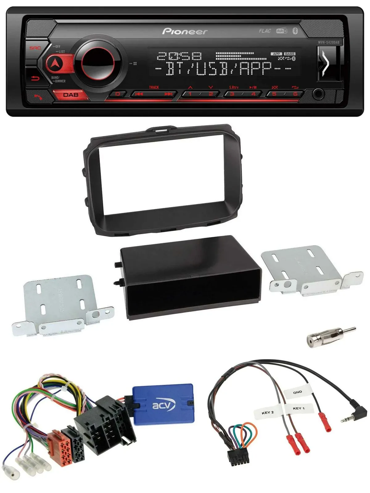 Pioneer Lenkrad USB DAB Bluetooth Autoradio für Alfa Romeo Giulietta 2013-2021 I