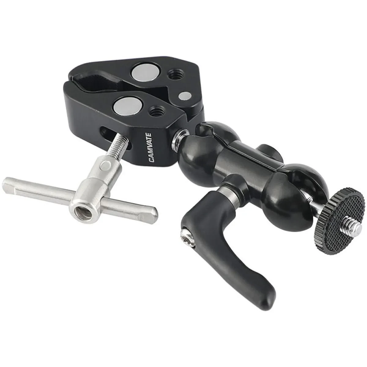 CAMVATE Ball Head Mount 1/4" Threads with Central Lock Knob and Super Crab Gripp
