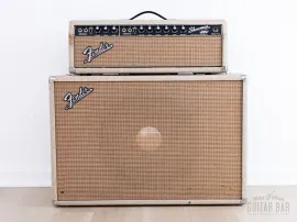 1963 Fender Showman Black Panel Pre-CBS Vintage Tube Amp Head & 1x12 Cab