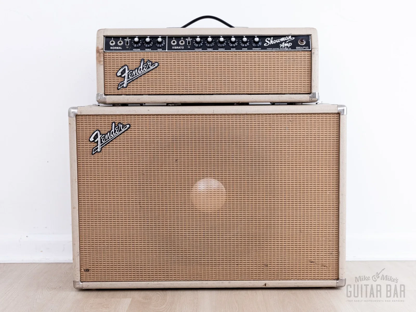 1963 Fender Showman Black Panel Pre-CBS Vintage Tube Amp Head & 1x12 Cab