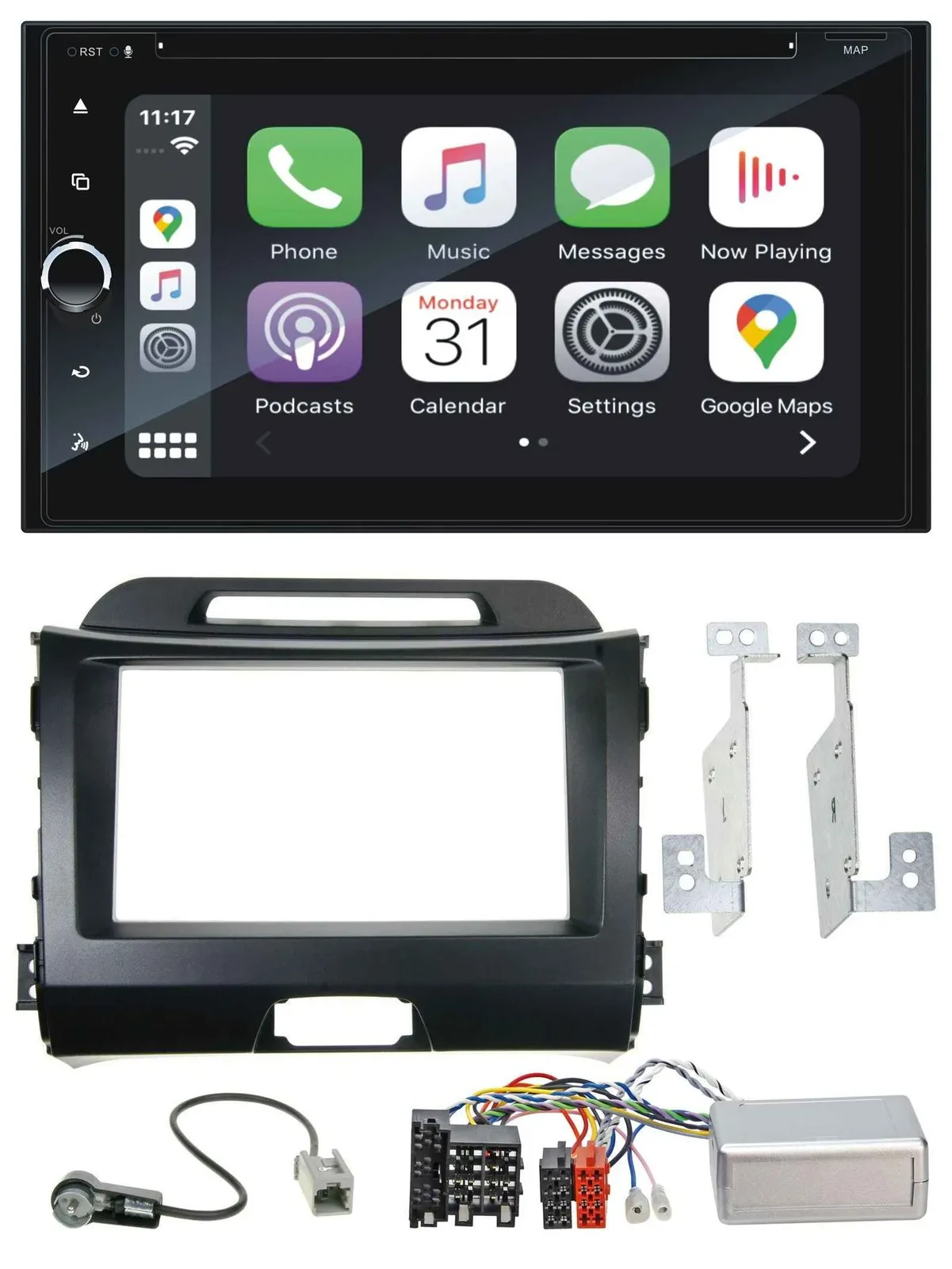 Blaupunkt DAB Lenkrad TMC Bluetooth USB 2DIN Navigation für Kia Sportage III 10-