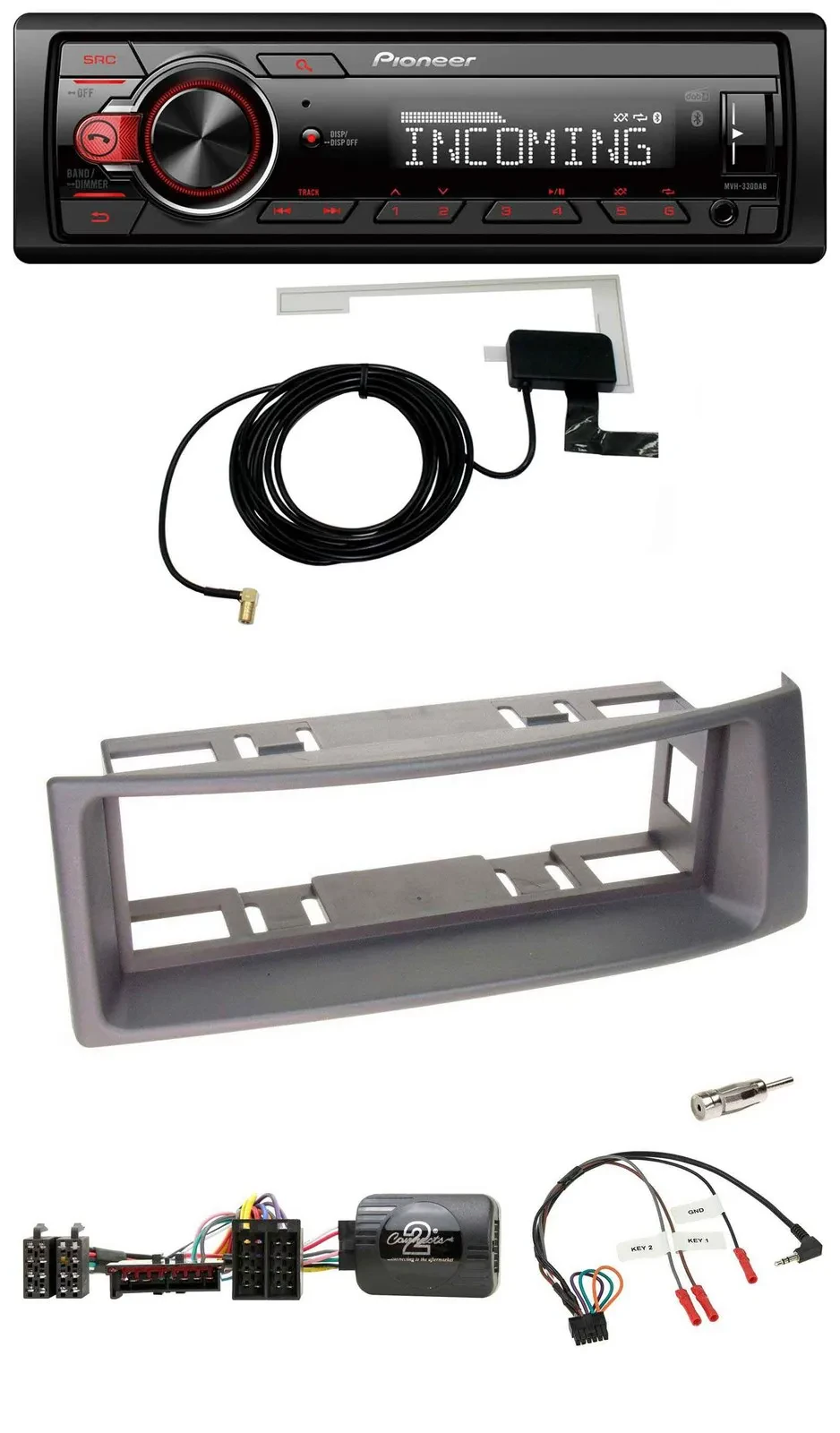 Автомагнитола Pioneer USB, DAB, Bluetooth для Renault Megane/Scenic (1996–2000), антрацит