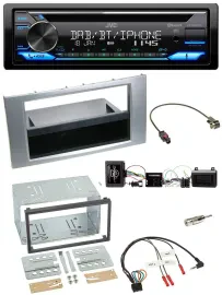 JVC Bluetooth Lenkrad USB DAB CD Autoradio für Ford Kuga 2008-2012 silber