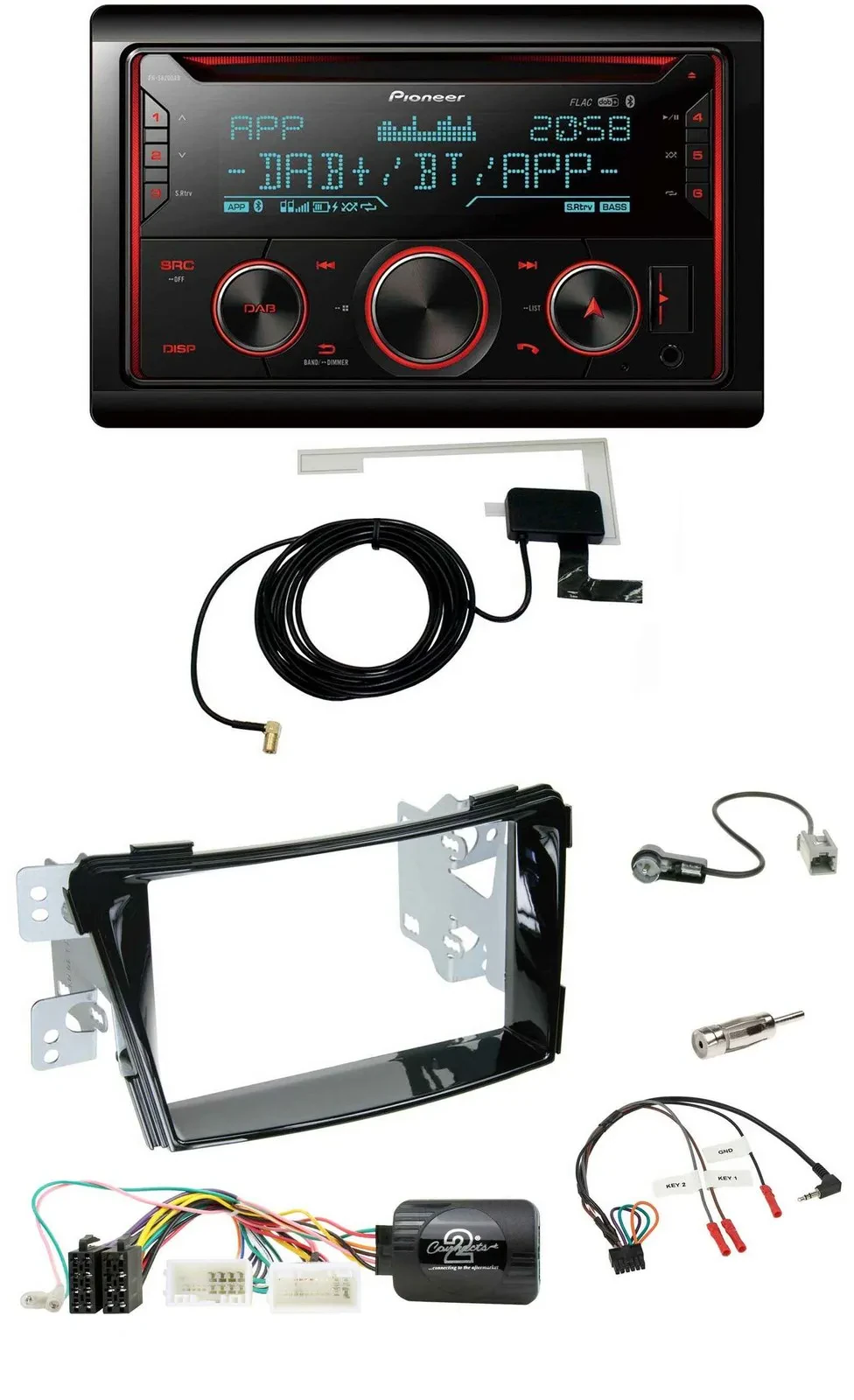 Автомагнитола Pioneer 2-DIN, DAB, USB, CD, Bluetooth для Hyundai i40 (с 2011), поддержка управления на руле