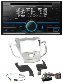 Автомагнитола Kenwood CD 2-DIN DAB USB MP3 Bluetooth для Ford Fiesta (2010–2017) серебристая