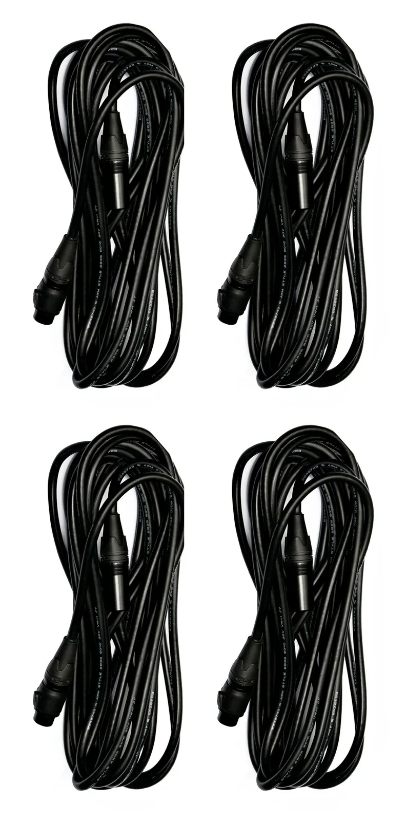 (4) American DJ STR566 IP65 Outdoor 25 Foot 5-Pin Male To Female DMX XLR Cables