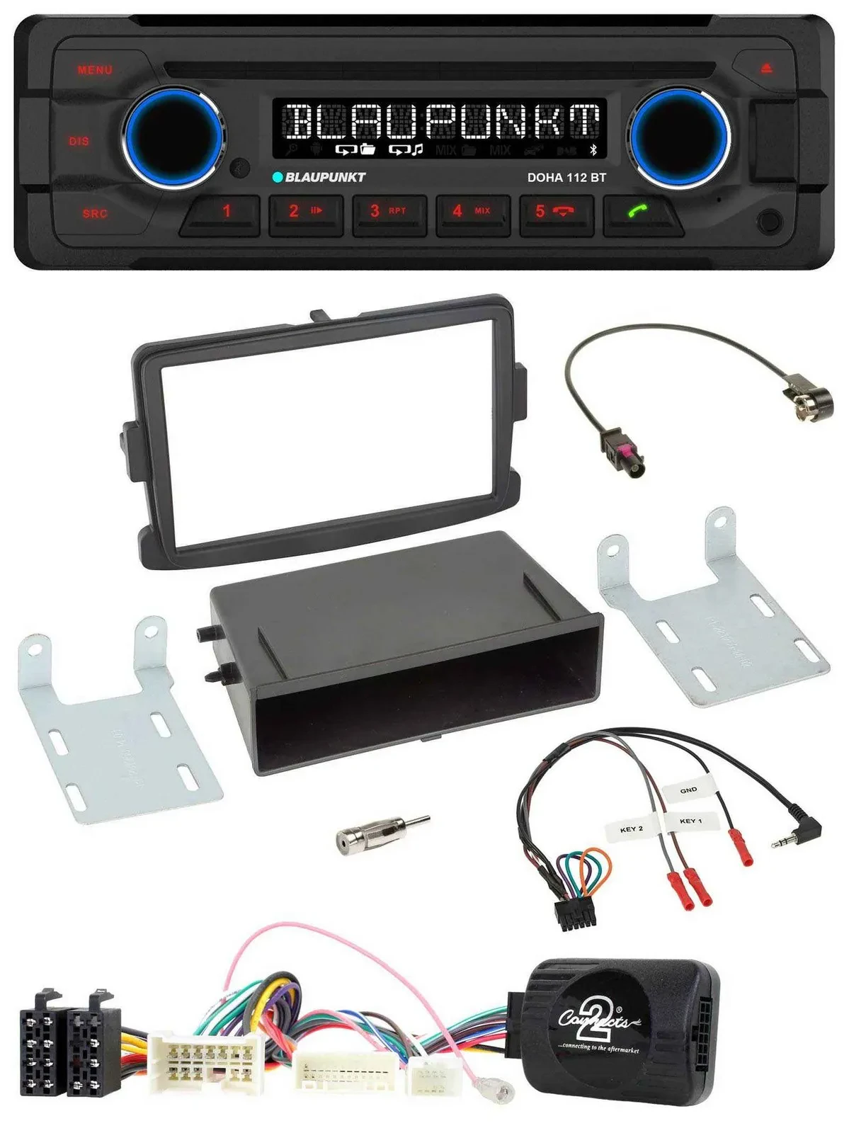 Blaupunkt Lenkrad MP3 CD Bluetooth USB Autoradio für Dacia Dokker Duster Lodgy a